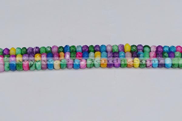 CAG9598 15.5 inches 5*8mm faceted rondelle crazy lace agate beads