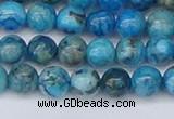 CAG9932 15.5 inches 6mm round blue crazy lace agate beads