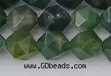 CAG9971 15.5 inches 10mm faceted nuggets moss agate beads