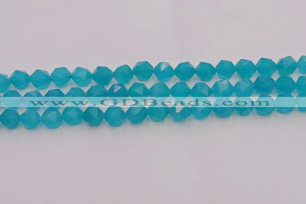 CAM1433 15.5 inches 10mm faceted nuggets dyed amazonite gemstone beads