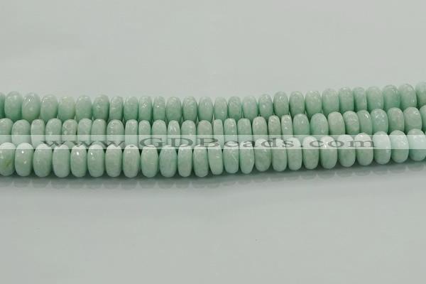 CAM1544 15.5 inches 7*12mm faceted rondelle peru amazonite beads