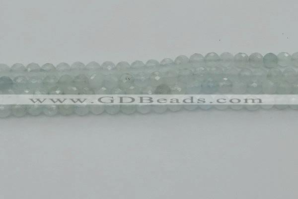 CAQ820 15.5 inches 6mm faceted round aquamarine beads wholesale
