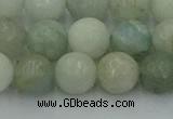 CAQ838 15.5 inches 10mm faceted round aquamarine beads wholesale