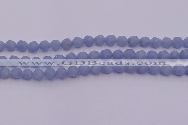 CAS212 15.5 inches 10mm faceted nuggets blue angel skin gemstone beads