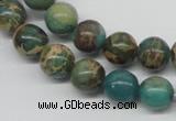 CAT5004 15.5 inches 10mm round natural aqua terra jasper beads
