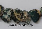 CAT5020 15.5 inches 15*12mm nuggets natural aqua terra jasper chip beads