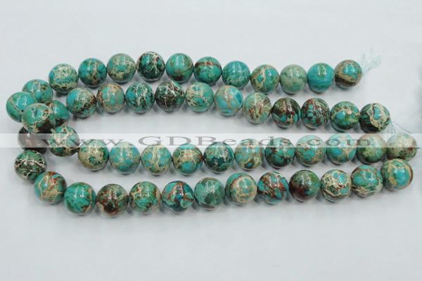 CAT77 15.5 inches 14mm round dyed natural aqua terra jasper beads