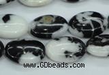 CBW125 15.5 inches 13*18mm oval black & white jasper beads