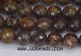 CBZ612 15.5 inches 8mm faceted round bronzite gemstone beads