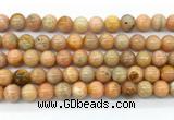 CCA553 15.5 inches 10mm round peach calcite gemstone beads
