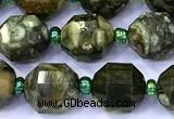 CCB1262 15 inches 9*10mm faceted rhyolite gemstone beads