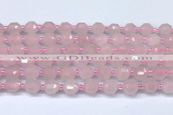 CCB1431 15 inches 7mm - 8mm faceted rose quartz beads