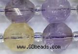 CCB1514 15 inches 9mm - 10mm faceted ametrine beads