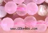 CCB1636 15 inches 6mm faceted teardrop rose quartz beads