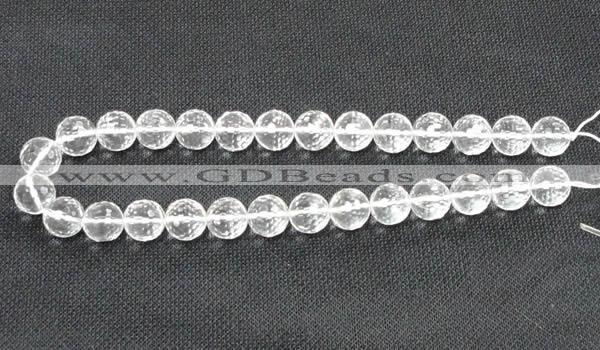 CCC255 15.5 inches 14mm faceted round grade A natural white crystal beads