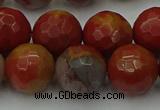 CCJ465 15.5 inches 14mm faceted round colorful jasper beads