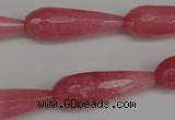 CCN2182 15.5 inches 10*30mm faceted teardrop candy jade beads