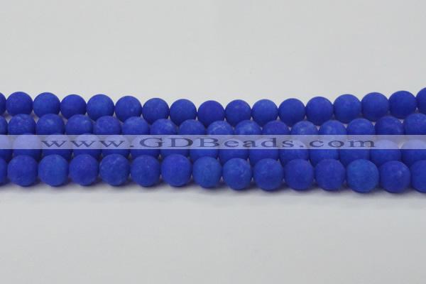CCN2513 15.5 inches 14mm round matte candy jade beads wholesale