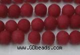 CCN2530 15.5 inches 6mm round matte candy jade beads wholesale