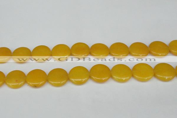 CCN3830 15.5 inches 20mm flat round candy jade beads wholesale