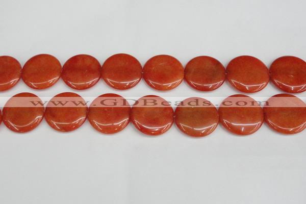 CCN3841 15.5 inches 30mm flat round candy jade beads wholesale