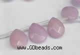 CCN3926 Top-drilled 12*15mm briolette candy jade beads wholesale