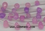 CCN430 15.5 inches Top-drilled 6*9mm teardrop candy jade beads