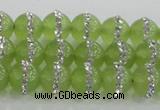 CCN4621 15.5 inches 8mm round candy jade with rhinestone beads