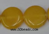 CCN505 15.5 inches 25mm flat round candy jade beads wholesale
