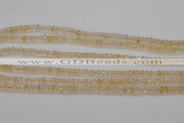 CCR172 15.5 inches 4*6mm faceted rondelle natural citrine beads