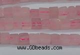 CCU300 15.5 inches 4*4mm cube rose quartz beads wholesale