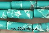 CDE1476 15.5 inches 4*13mm tube synthetic sea sediment jasper beads