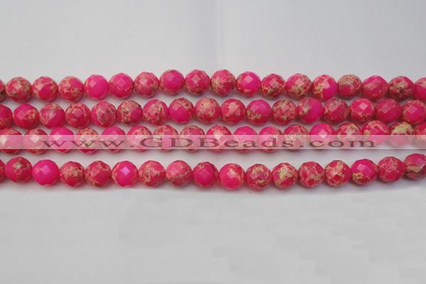 CDE2111 15.5 inches 8mm faceted round dyed sea sediment jasper beads