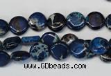 CDI230 15.5 inches 10mm flat round dyed imperial jasper beads