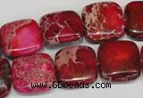 CDI623 15.5 inches 16*16mm square dyed imperial jasper beads