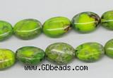 CDI92 16 inches 10*14mm oval dyed imperial jasper beads wholesale