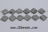 CDQ660 8 inches 25*25mm diamond druzy quartz beads wholesale