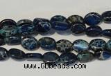CDT233 15.5 inches 6*8mm oval dyed aqua terra jasper beads
