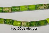 CDT919 15.5 inches 6*8mm tube dyed aqua terra jasper beads
