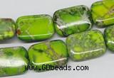 CDT95 15.5 inches 13*18mm rectangle dyed aqua terra jasper beads