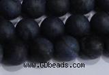 CDU204 15.5 inches 12mm round matte blue dumortierite beads