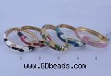 CEB43 5pcs 17mm width gold plated alloy with enamel rhinestone & bangles