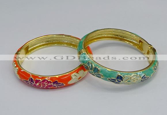 CEB64 9mm width gold plated alloy with enamel bangles wholesale