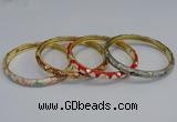CEB94 6mm width gold plated alloy with enamel bangles wholesale