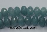 CEQ34 15.5 inches 6*10mm faceted rondelle blue sponge quartz beads