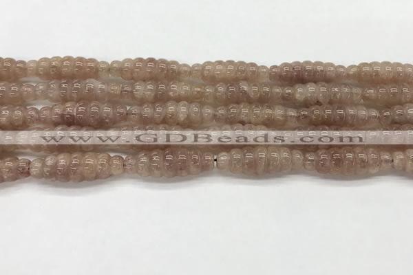 CFG1542 15.5 inches 10*30mm carved rice strawberry quartz beads