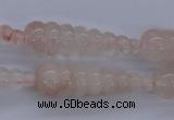CFG753 15.5 inches 10*35mm carved teardrop natural pink quartz beads
