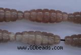 CFG755 15.5 inches 10*30mm carved rice natural moonstone beads