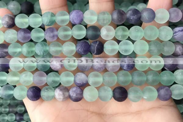 CFL1147 15.5 inches 8mm round matte fluorite beads wholesale