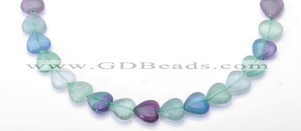 CFL38 8*8mm heart B grade natural fluorite beads Wholesale